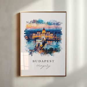 Budapest wall art - Hungary, Budapest print, Budapest Skyline gift, Hungary Birthday present, Custom Text, Perfect Gift