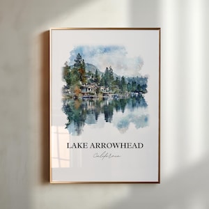 Lake Arrowhead Wall Art, San Bernardino Print, Lake Arrowhead Artwork, Lake Arrowhead Gift, Travel Print, Travel Poster, Housewarming Gift