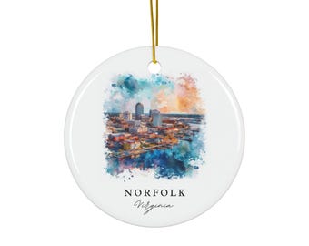 Norfolk VA Ornament: Norfolk Virginia Andenken, Norfolk VA Dekor und Norfolk Virginia Weihnachtsgeschenk