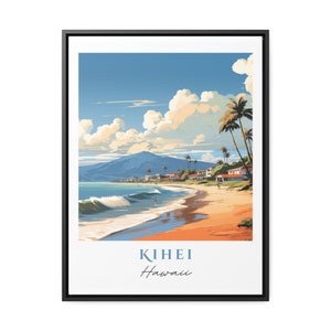 Kihei traditional travel art - Hawaii, Kihei poster, Wedding gift, Birthday present, Custom Text, Personalized Gift