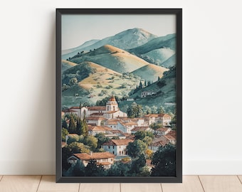 San Luis Obispo Watercolor Art Central Coast Travel Print Central Coast CA Artwork California Decor San Luis Obispo Wall Art