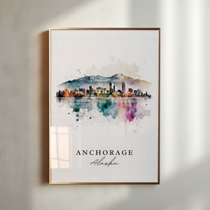 Anchorage AK wall art - Alaska, Anchorage poster, Anchorage Alaska Wedding gift, Birthday present, Custom Text, Personalised Gift