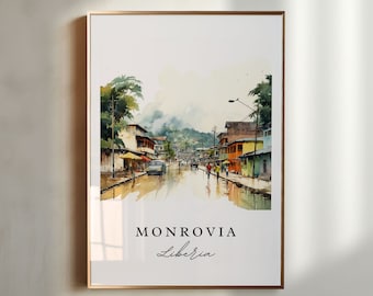 Monrovia wall art - Liberia, Monrovia poster, Wedding gift, Birthday present, Custom Text, Personalized Gift