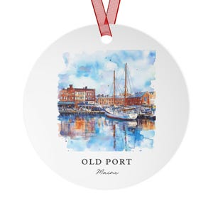 Old Port Maine Ornament: Unique Portland Souvenir, Portland ME Xmas Decor, and Authentic Portland Maine Gift