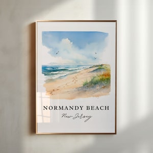 Arte de parede Normandy Beach NJ - Jersey Shore, impressão Mantaloking, presente de casamento Lavallette NJ, presente de aniversário, texto personalizado, presente perfeito