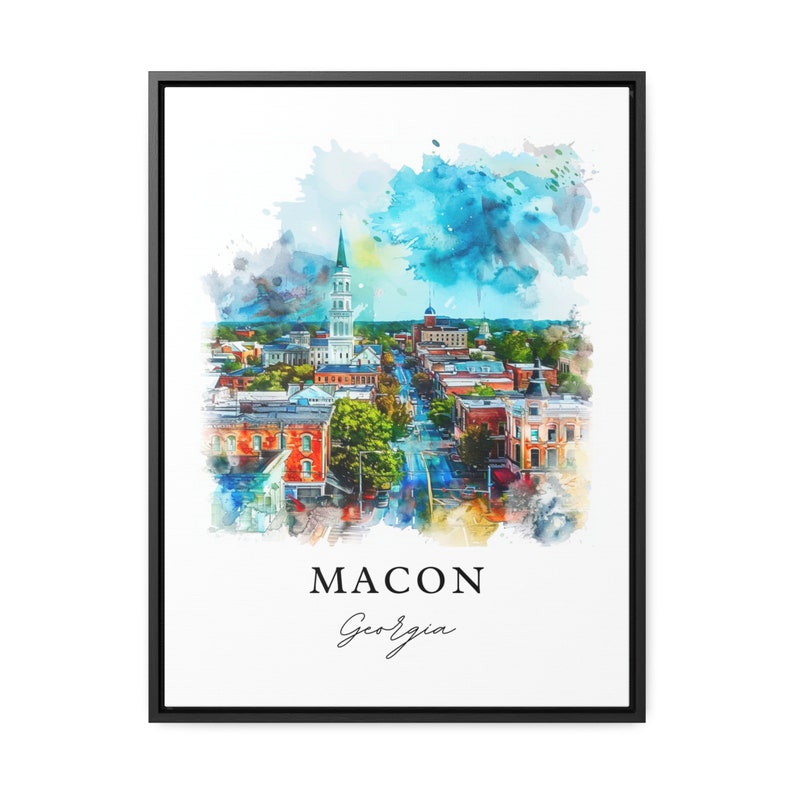Sztuka Macon w Georgii, Druk Macon GA, Sztuka akwarelowa Macon, Prezent z Macon w Georgii, Plakat podróżniczy, Prezent na parapetówkę zdjęcie 6