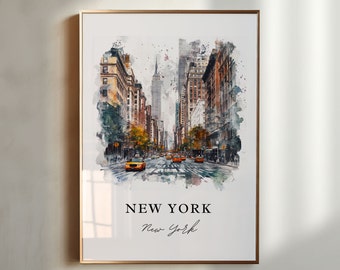 New York City Wandkunst, NYC Druck, Manhattan Aquarell Kunst, NYC Kunst Geschenk, Reiseplakat, Housewarminggeschenk