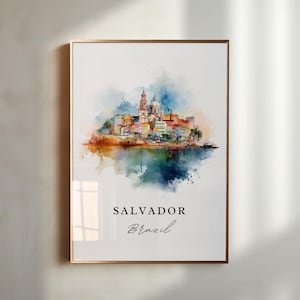 Arte de parede Salvador Brasil - Brasil, pôster Salvador, Salvador Brasília Presente de casamento, Presente de aniversário, Texto personalizado, Presente personalizado