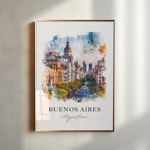 Buenos Aires Wall Art, Buenos Aires Print, Argentina Watercolor, Buenos Aires Gift, Travel Poster, Housewarming Gift