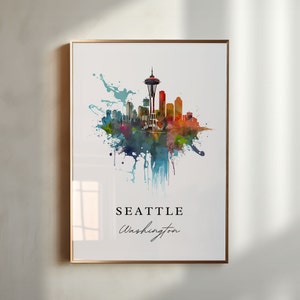 Seattle Washington wall art - Washington, Seattle poster, Seattle Skyline Wedding gift, Birthday present, Custom Text, Personalized Gift