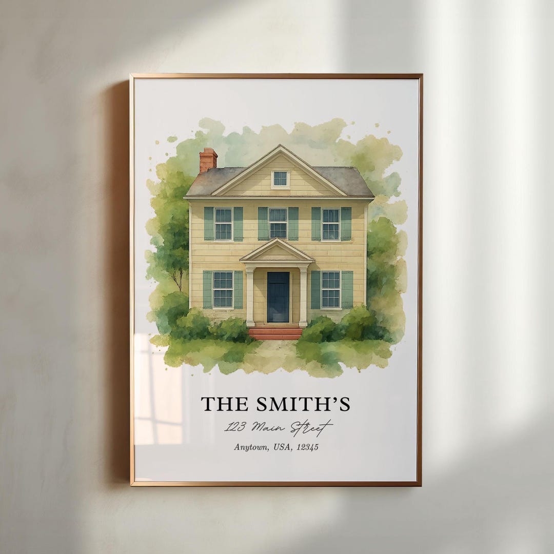 Custom Watercolor House Portrait From Photo, Personalized Home Painting ...