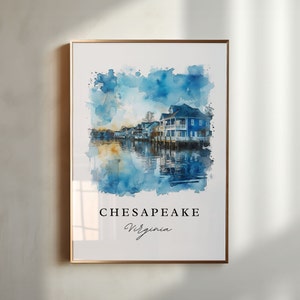 Arte de pared de Chesapeake, Virginia - Impresión de Chesapeake, regalo de boda de Chesapeake, regalo de cumpleaños, texto personalizado, regalo perfecto