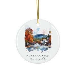North Conway NH Ornament: Unique North Conway Souvenir, Conway NH Xmas Decor, and Authentic New Hampshire Gift