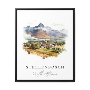 Stellenbosch traditional travel art - South Africa, Stellenbosch Wine poster, Wedding gift, Birthday present, Custom Text, Personalized Gift