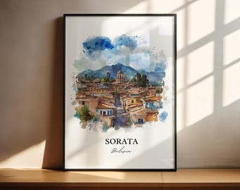 Arte murale Sorata Bolivia, stampa La Paz, acquerello Bolivia, regalo Sorata Bolivia, stampa di viaggio, poster di viaggio, regalo di inaugurazione della casa