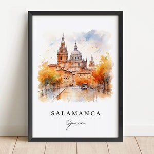 Salamanca Spain travel art - Spain, Salamanca poster, Wedding gift, Birthday present, Custom Text, Personalized Gift