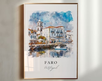 Faro Portugal Wall Art, Portugal Print, Faro Wall Art, Faro Portugal Gift, Faro Travel Print, Travel Poster, Travel Gift, Housewarming Gift