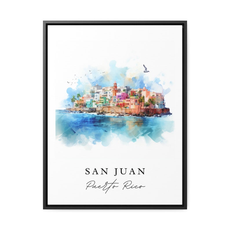 San Juan Puerto Rico Art Print – Colorful Cityscape Travel Poster image 6