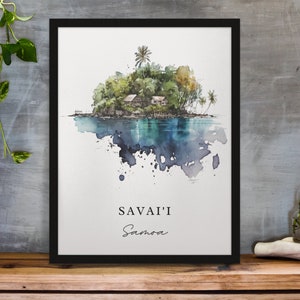 Samoa travel art - Vavaii, Samoa poster, Wedding gift, Birthday present, Custom Text, Personalised Gift Travel Poster, Housewarming Gift