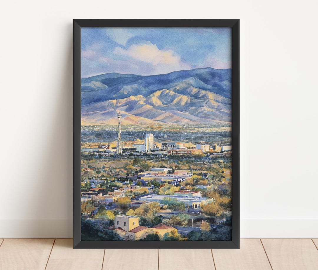 Albuquerque Watercolor Art Albuquerque Travel Print Albuquerque NM ...