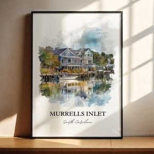 Murrells Inlet SC Wall Art, Georgetown County Print, SC Watercolor Art, Murrells Inlet Gift, Travel Print, Travel Poster, Housewarming Gift