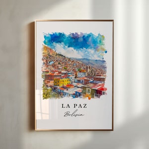La Paz Bolivia wall art - Bolivia, La Paz print, La Paz Wedding gift, Birthday present, Custom Text, Perfect Gift