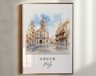 Lecce Italy wall art - Italy, Lecce poster, Lecce Italia Wedding gift, Birthday present, Custom Text, Personalized Gift