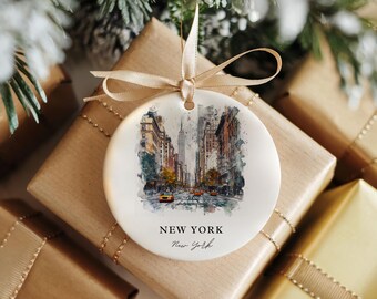 ニューヨーク市のクリスマスオーナメント：陶器製のニューヨーク