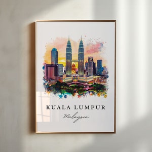 Kuala Lumpur Malaysia Wall art - Malaysia, Kuala Lumpur print, Kuala Lumpur Wedding gift, Birthday present, Custom Text, Perfect Gift