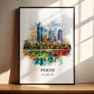 Perth Wall Art, Perth Print, Australia Watercolor Art, Perth Australia Gift, Travel Print, Travel Poster, Housewarming Gift