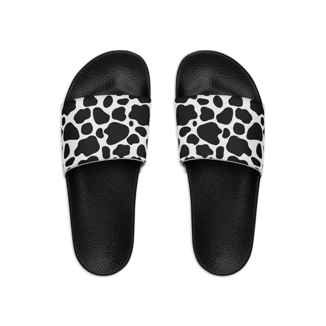 Women's Slide Sandals Cow Print Slides Womens Cowprint Slip on Sandals