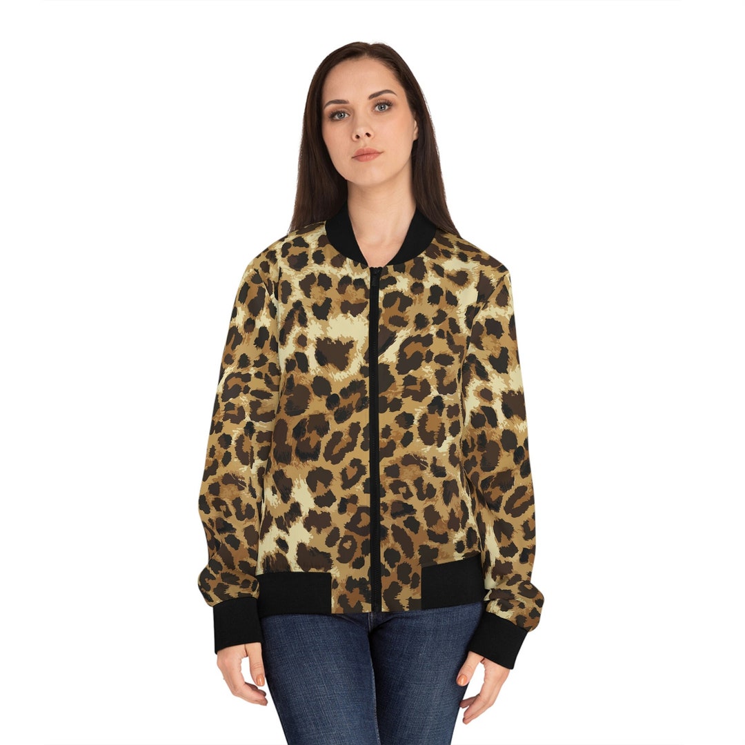 Women's Leopard Print Bomber Jacket Women's Leopard Print Jacket Women