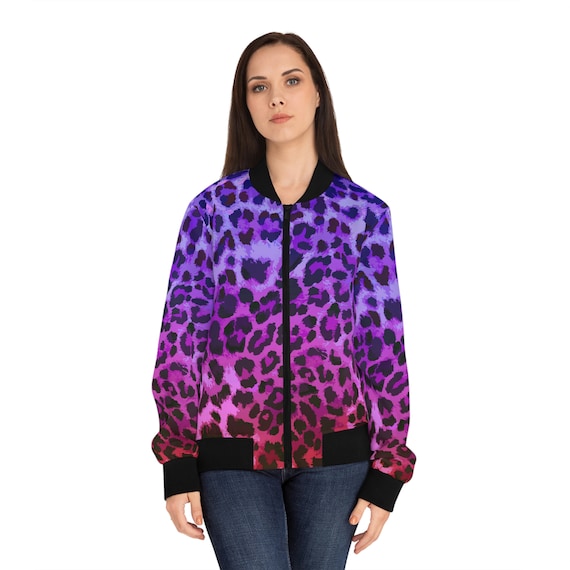 Womens leopard print bomber jacket cheap