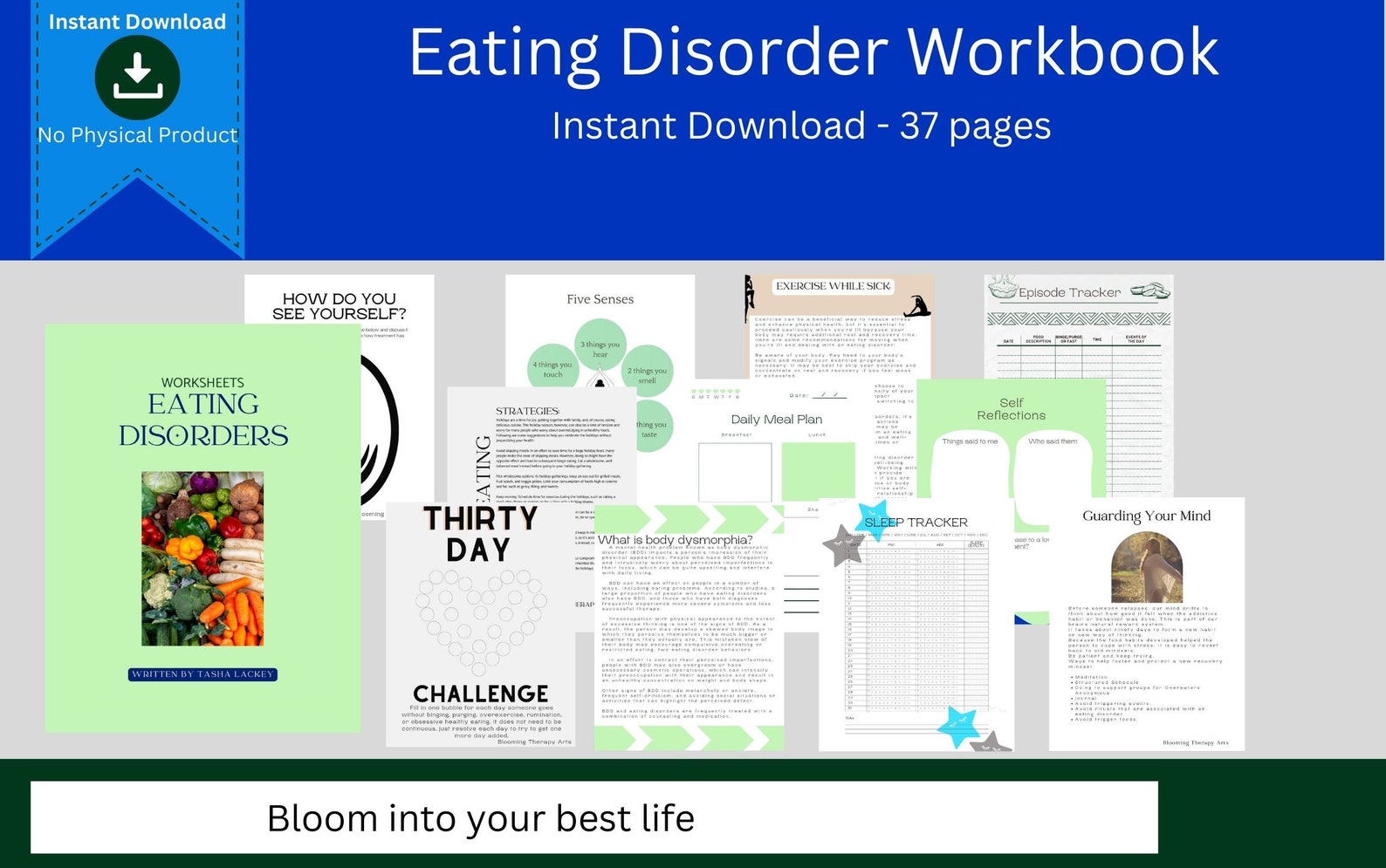 Eating Disorder Worksheets Binge Eating Workbook ED Etsy