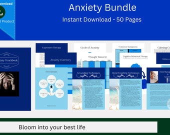 Anxiety Worksheets | Anxiety Journal | CBT for Anxiety | Anxiety Therapy Worksheets | Anxiety PDF | Self- Help | Anxiety Printable