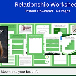 Healthy Relationships Worksheets | Couples Therapy Worksheets | Relationship Workbook | Build Better Relationships | Self-Help Relationship