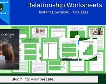 Healthy Relationships Worksheets | Couples Therapy Worksheets | Relationship Workbook | Build Better Relationships | Self-Help Relationship