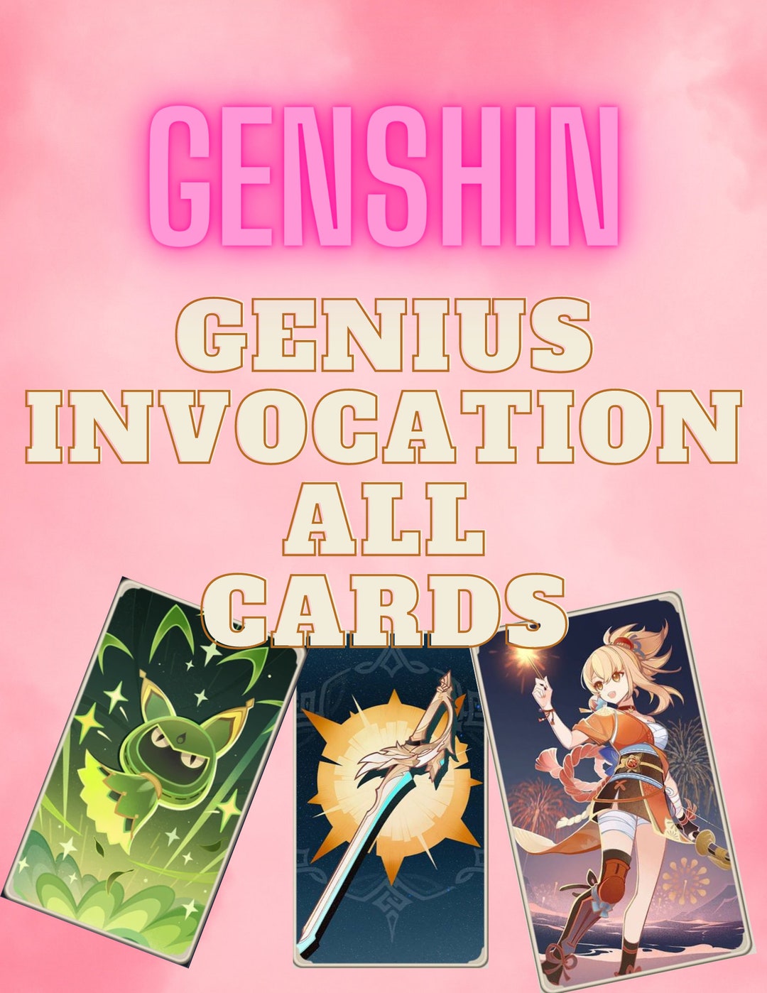 Genius Invocation ALL TCG Cards - Etsy