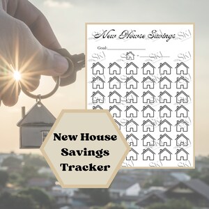 PRINTABLE New House Savings, House Savings Tracker, House Saving Goals, New House Savings Goal, New House Savings Tracker, Home Savings Goal