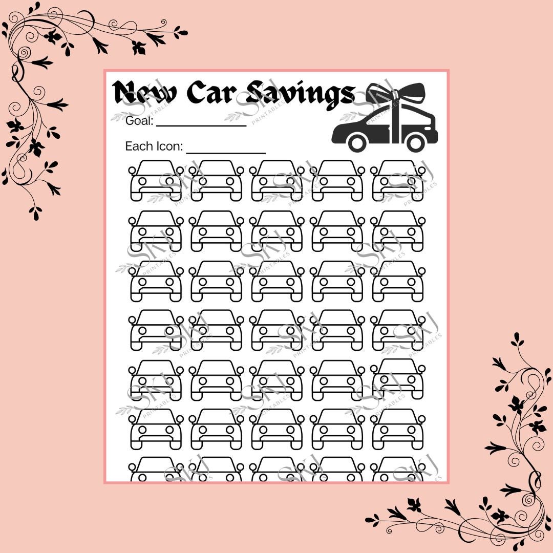 PRINTABLE New Car Savings Tracker Savings Tracker Dave - Etsy