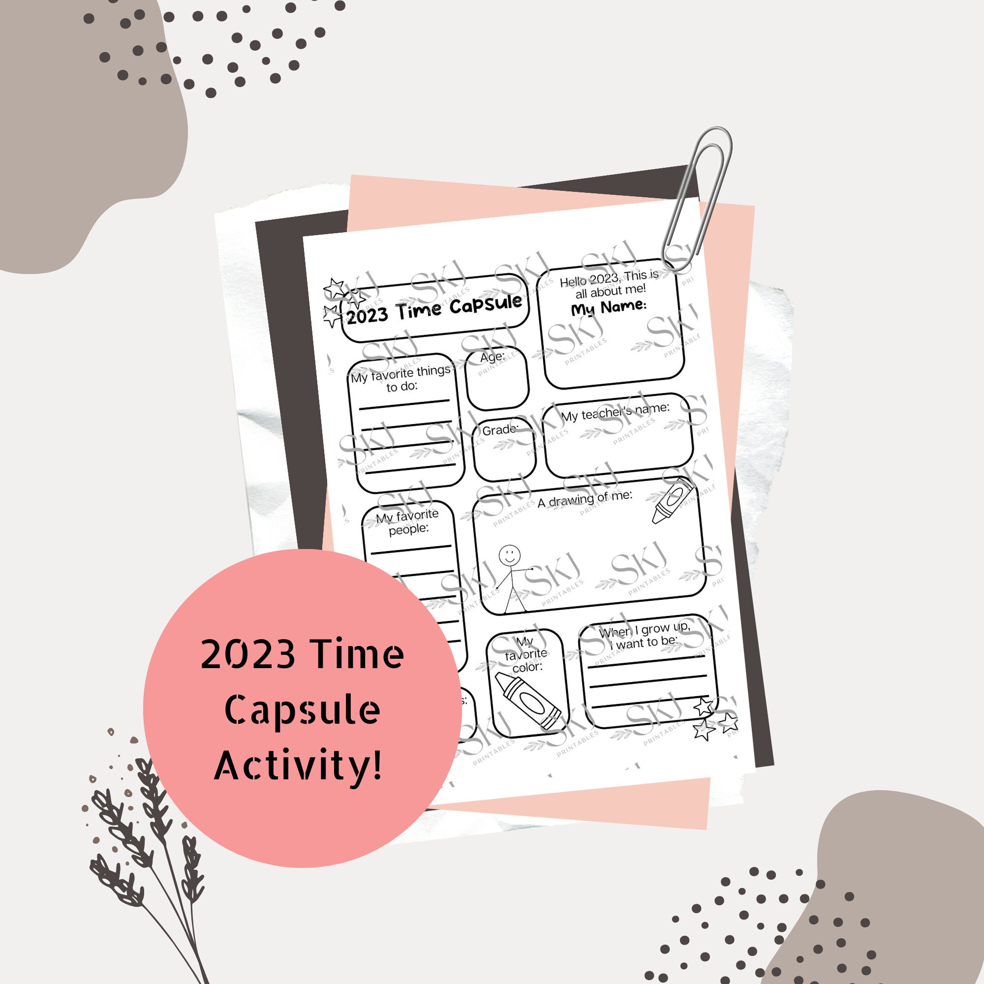 PRINTABLE Time Capsule for Kids. New Year's Activity. 2023 - Etsy