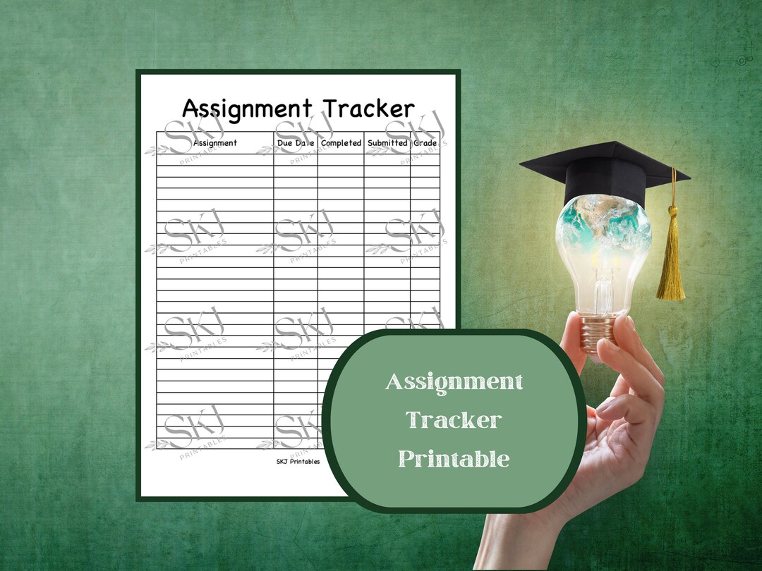 PRINTABLE Assignment Tracker, Assignment Planner, Academic and Course ...