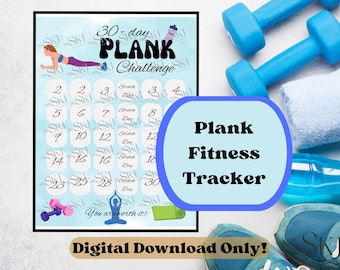 PRINTABLE Plank Fitness Challenge, Fitness Tracker Challenge PDF, Plank Challenge Tracker, Fitness Goal Tracker PDF, Plank Goal Tracker