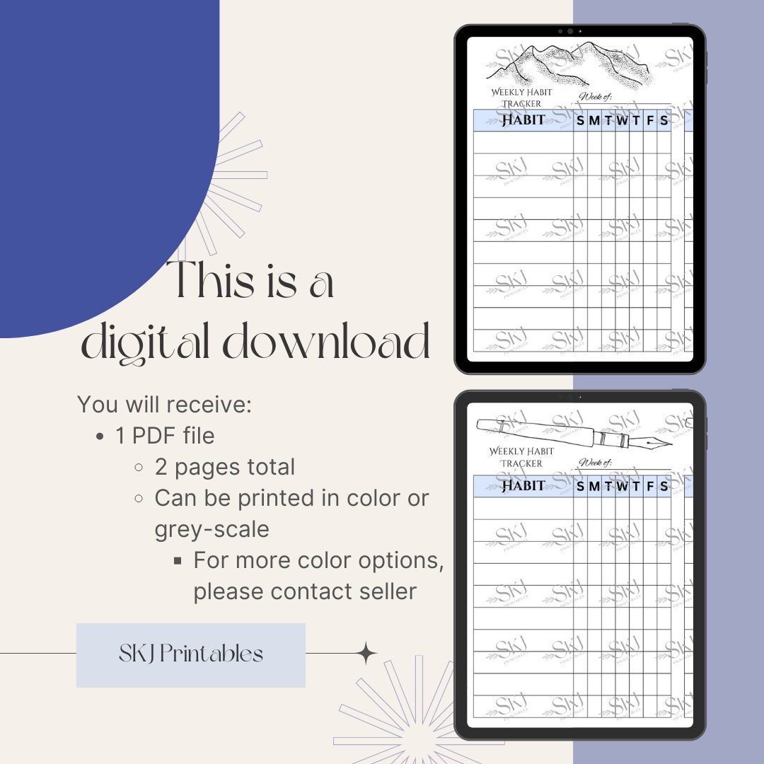 PRINTABLE Masculine Habit Tracker, Masculine Journal, Habit Tracker for ...