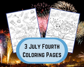 PRINTABLE 4th of July Coloring Pages - July Fourth Coloring Pages - Downloadable Coloring Pages - Coloring Pages for Kids