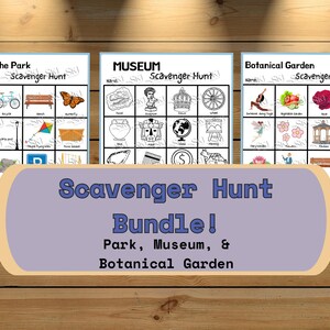 DRUCKBARES Schnitzeljagd-Bundle, Park-Tag-Schnitzeljagd, Museumsreise-Schnitzeljagd, Botanische Garten-Schnitzeljagd, Aktivität für Kinder