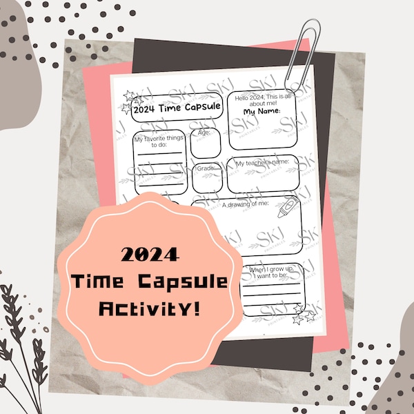 PRINTABLE Time Capsule for kids. New Year's Activity. 2023 Year in Review