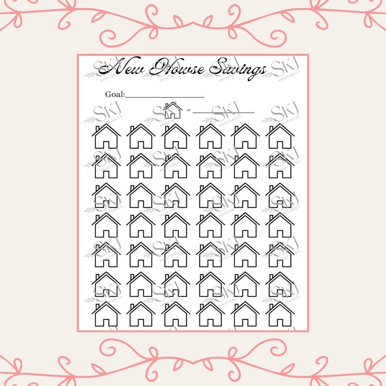 PRINTABLE New House Savings House Savings Tracker House - Etsy