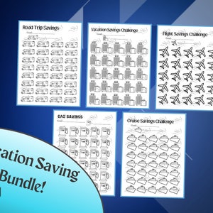 PRINTABLE Vacation Savings Bundle, Flight Savings Budget, Road Trip Savings, Vacation Saving Plan, Gas Savings Goal, Cruise Savings Goal