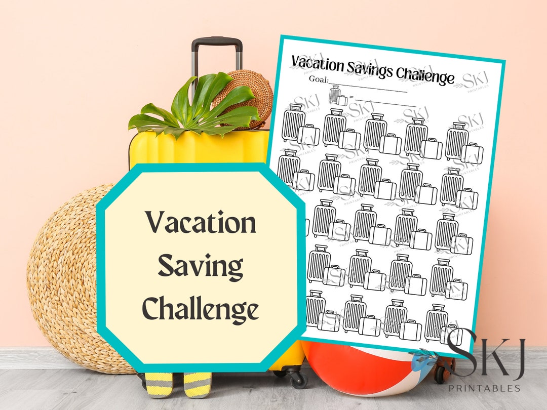 PRINTABLE Vacation Savings Challenge, Vacation Budget, Short-term Savings, Vacation Savings Plan ...